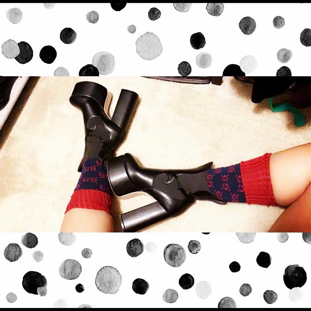 Saint Laurent styled platform boots